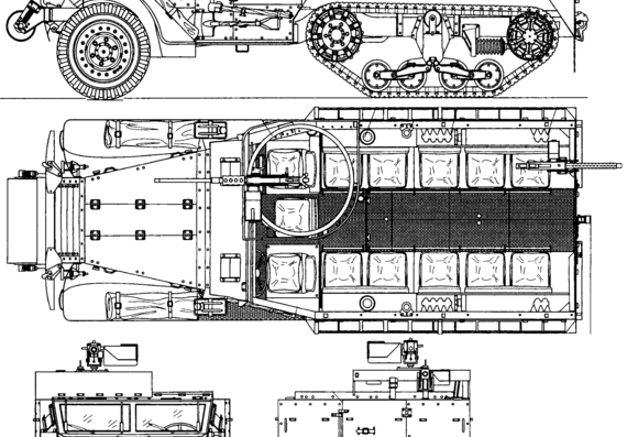 Танк M3A1 - чертежи, габариты, рисунки