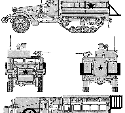 Tank M3A2 - drawings, dimensions, figures