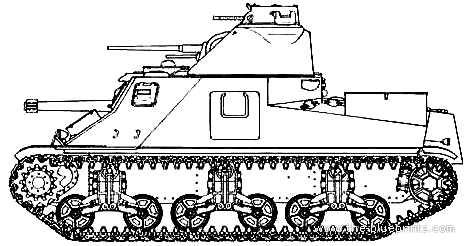 Танк M3A3 - чертежи, габариты, рисунки