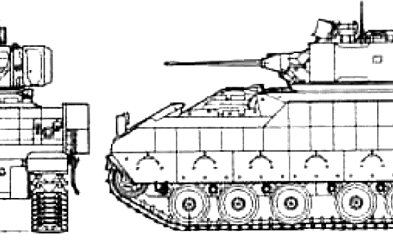 Танк M3A3 Bradley - чертежи, габариты, рисунки