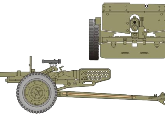 Танк M3 37mm AT Gun - чертежи, габариты, рисунки