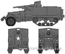 Tank M3 75mm GMC - drawings, dimensions, figures
