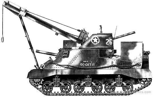 Танк M3 ARV - чертежи, габариты, рисунки