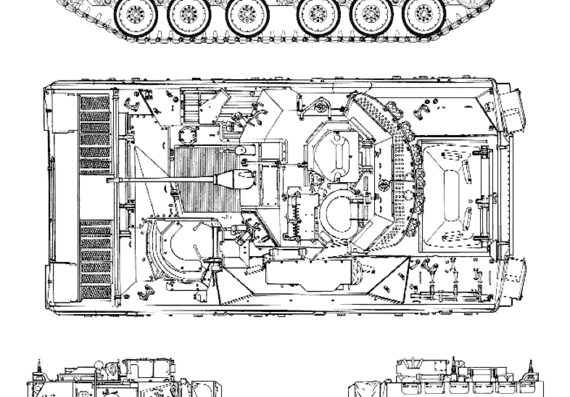 Танк M3 Bradley - чертежи, габариты, рисунки