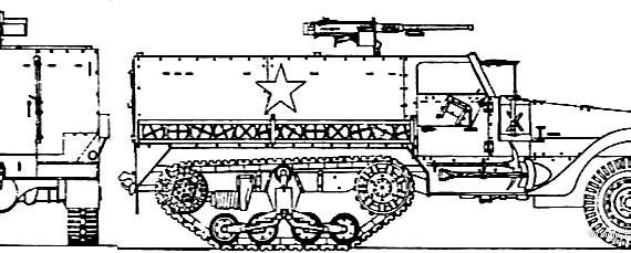 M3 Half Truck tank - drawings, dimensions, figures
