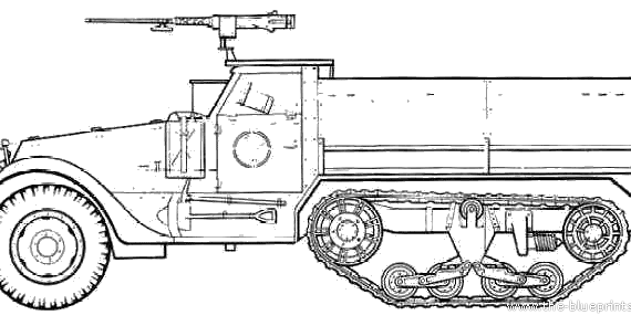M3 Halftrack tank - drawings, dimensions, figures