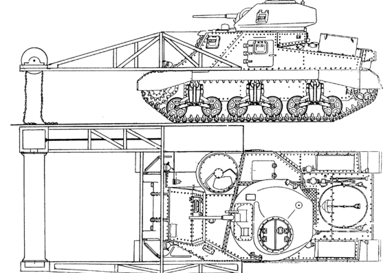 Танк M3 Scorpion III - чертежи, габариты, рисунки