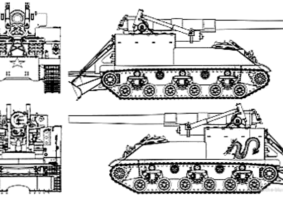 Tank M40 Big Shot SPG - drawings, dimensions, figures