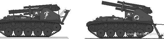 Tank M41 155mm SPG - drawings, dimensions, figures