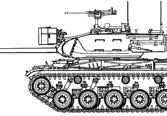 Танк M41 Walker Bulldog - чертежи, габариты, рисунки