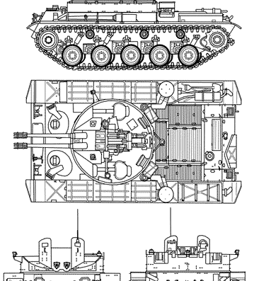 Tank M42 Duster - drawings, dimensions, figures