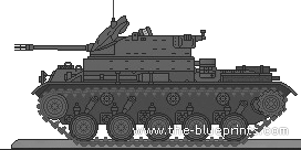 Танк M42 Duster SPAAG - чертежи, габариты, рисунки
