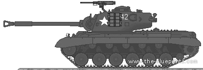 Танк M46 Patton - чертежи, габариты, рисунки