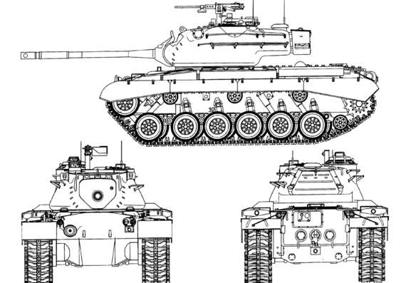 Танк M47 - чертежи, габариты, рисунки