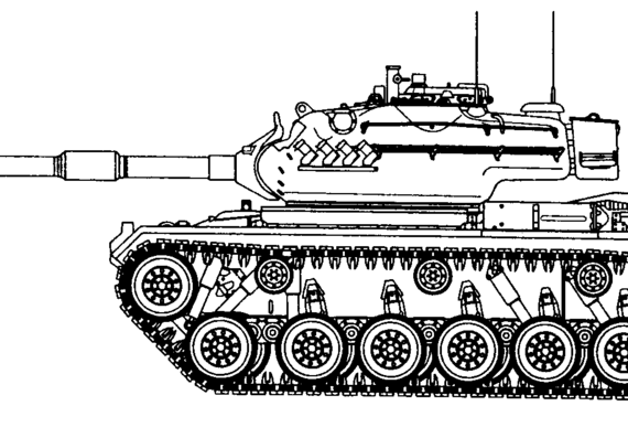 Танк M47E2 Patton - чертежи, габариты, рисунки