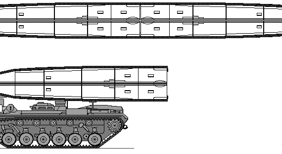 Танк M48A-5 Assault Bridge - чертежи, габариты, рисунки