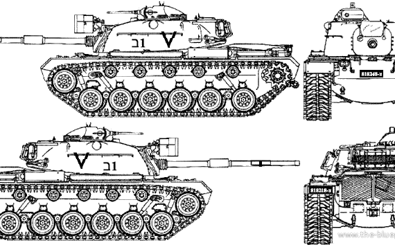 Tank M48A2-GA2 Magach 5 - drawings, dimensions, figures
