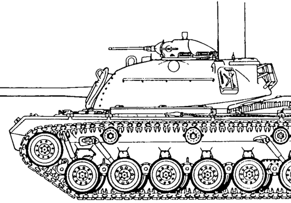 Танк M48A2C - чертежи, габариты, рисунки
