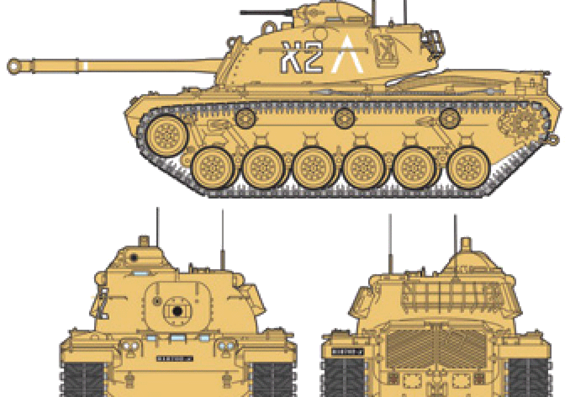 Танк M48A2C Magach 5 - чертежи, габариты, рисунки