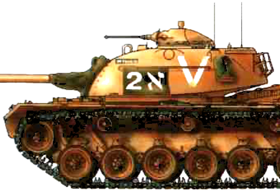 Танк M48A2C Patton - чертежи, габариты, рисунки