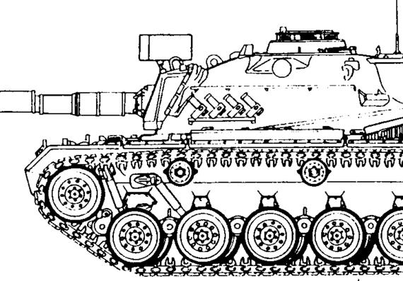 Танк M48A2GA2 Patton - чертежи, габариты, рисунки