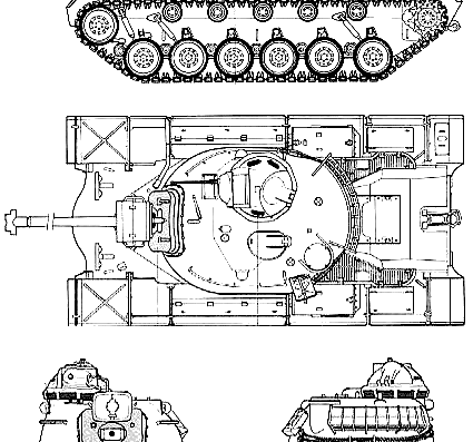 Tank M48A3 - drawings, dimensions, figures