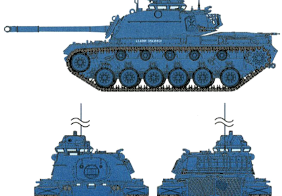 Танк M48A3 Mod.B Patton - чертежи, габариты, рисунки
