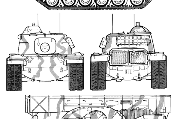 Танк M48 A2 - чертежи, габариты, рисунки