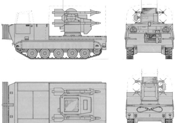Танк M48 Chapparal - чертежи, габариты, рисунки