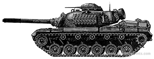 Танк M48 Patton M167 - чертежи, габариты, рисунки