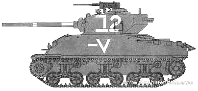 Танк M4A1(76)W Sherman IDF - чертежи, габариты, рисунки