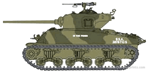 Танк M4A1(76) W Sherman VVSS - чертежи, габариты, рисунки