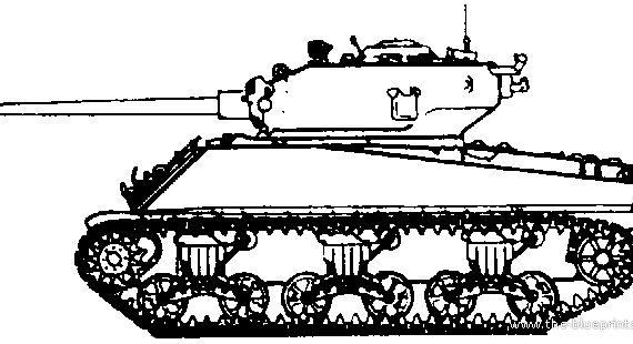 Танк M4A2 (76)W Sherman (1944) - чертежи, габариты, рисунки