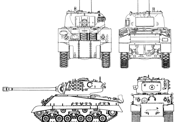 Танк M4A2 Sherman VC Firefly - чертежи, габариты, рисунки