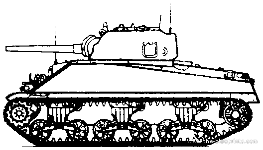 Танк M4A3 Sherman (1943) - чертежи, габариты, рисунки