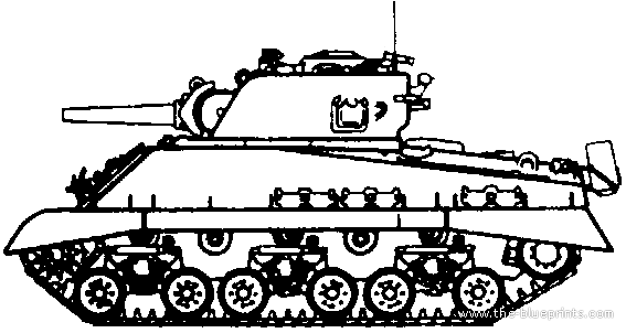 Танк M4 (105) HVSS Sherman (1945) - чертежи, габариты, рисунки