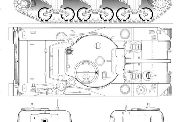 Tank M4 75mm Sherman I - drawings, dimensions, figures