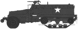 Tank M4 81mm Mortar Carrier - drawings, dimensions, figures