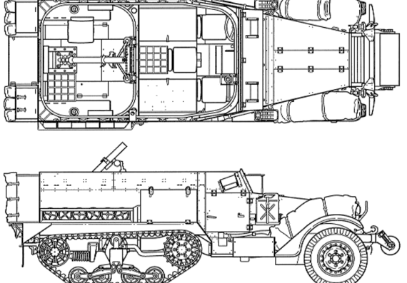 Танк M4 Half Track 81mm Mortar Carrier. - drawings, dimensions, figures
