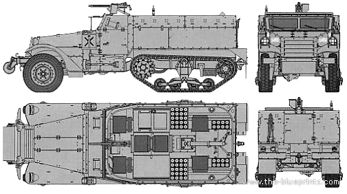 Танк M4 Mortar Motor Carriage - чертежи, габариты, рисунки