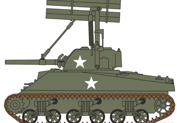 Tank M4 Sherman Calliope - drawings, dimensions, pictures