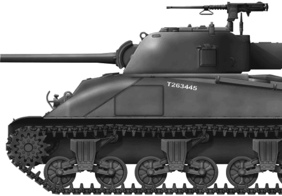 Танк M4 Sherman Fireflry IC - чертежи, габариты, рисунки