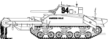 Танк M4 Sherman Mine Remover - чертежи, габариты, рисунки
