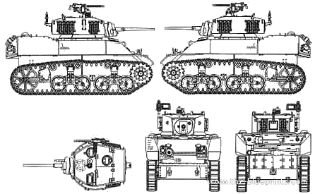 Tank M5 - drawings, dimensions, figures
