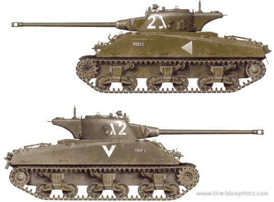 Tank M50 Sherman IDF - drawings, dimensions, figures