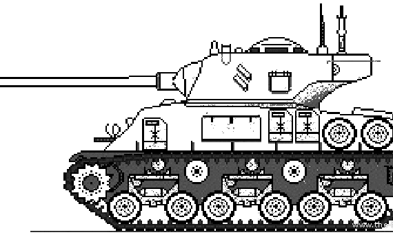 Танк M50 Super Sherman IDF - чертежи, габариты, рисунки