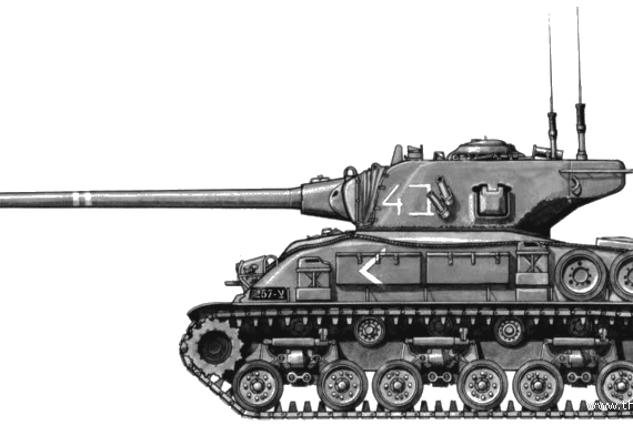 Tank M51 Isherman - drawings, dimensions, pictures