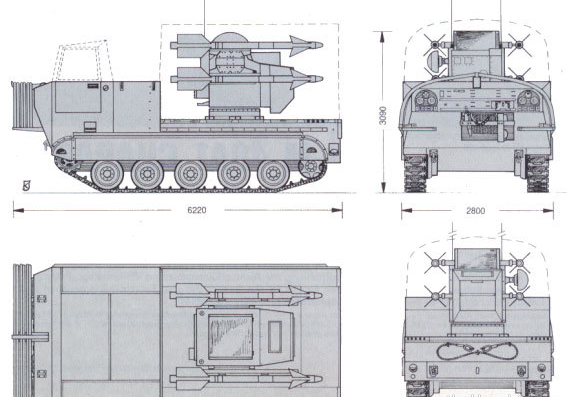 Танк M548 - чертежи, габариты, рисунки