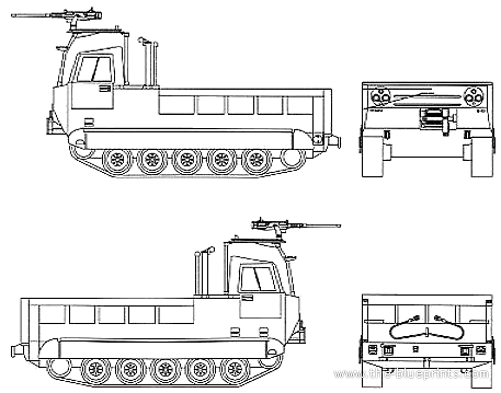 Танк M548 Cargo Truck - чертежи, габариты, рисунки