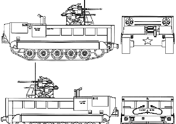 Танк M548 Gun Carriage - чертежи, габариты, рисунки